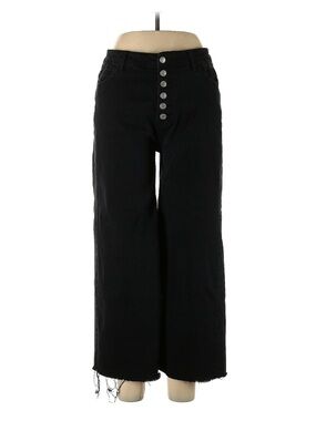 TNR Black High-Rise Wide Leg Jeans with Button Fly (31 waist)